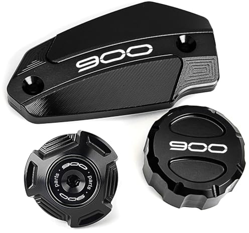LLIDFONK Pour KAWASAKI Z900 Z 900 2017-2025 Couvre-réservoir de liquide de frein en aluminium pour moto, protection avant et arrière, bouchon de remplissage d'huile moteur (Noir)