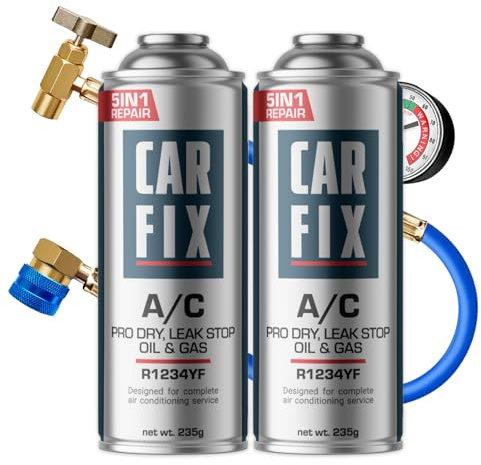 CARFIX, sustituto r1234yf, Sellador, refrigerante para aire acondicionado de automóviles, equivalente a 660 g, 2 latas, 5 en 1, 235g,