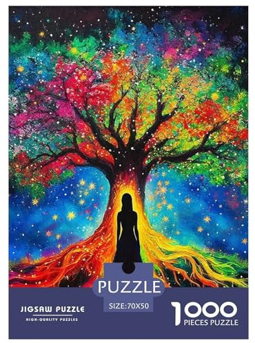 Tree of Life 1000 Piece Magic Tree of Life Jigsaw Puzzles Handwork Puzzle Educational Challenge Adults Age 12 Years Up - Challenge Edition for Home Decor Gifts 70x50cm/1000pcs