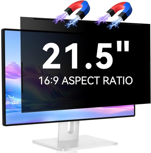 IPROKKO 21.5 -Zoll Magnetischer Blickschutzfilter für 16:9 Monitor, Abnehmbarer Sichtschutz Anti Blaulicht Blendschutz Blickschutzfolie, Bildschirmschutz für 21.5 Zoll Hp Dell Acer Lenovo Asus