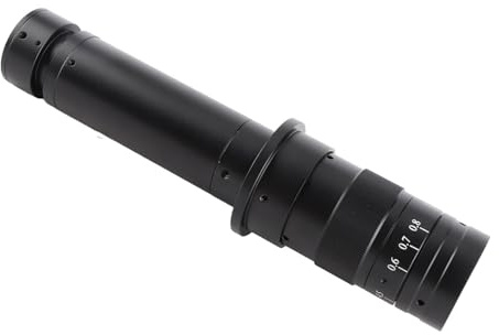 Objectif à Monture C avec Zoom 300x, grossissement 0,7-4,5X, Rapport 6,5:1, boîtier en Alliage d'aluminium pour Microscope Industriel, Distance de Travail 90-100 mm.