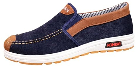 Mockasiner mocka, män loafer vinter platta fritidsskor segelduk sportskor slip-on affärsskor casual sneakers bekväma sneakers mjuk sula tygskor promenadskor