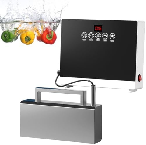 WBJGUOD Lavavajillas ultrasónico portátil, lavaplatos con Control táctil, Limpiador Multifuncional para Frutas y Verduras, sin Necesidad de instalación, Ideal para Uso doméstico en la Cocina.