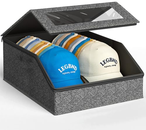 Large Capacity Hat Storage Box,Holds up to 24 Caps, for Home Storage