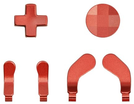 Flylin Metal D-Pads 6 in 1, Xbox Elite Series 2 Red | Replacement Trigger Paddles and Interchangeable Pads for Xbox One Elite Controller