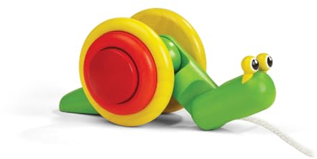 PLAN TOYS Ziehspielzeug Schnecke - Nachziehtiere ab 1 Jahr aus Holz - Nachziehspielzeug Schnecke - Holzspielzeug Baby aus nachhaltiges Holz