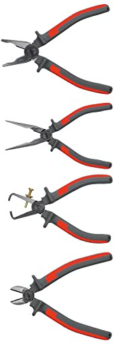 KS TOOLS 922.8009 - Jeu de 4 Pinces - Gamme Ultimate - Pince Coupante, Pince Universelle, Pince à Becs Plat, Pince à Denuder
