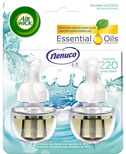 Air Wick Eléctrico - Pack de 2 Recambios para Ambientador Eléctrico Air Wick con aroma a Nenuco, infusionado con 2 veces más aceites esenciales