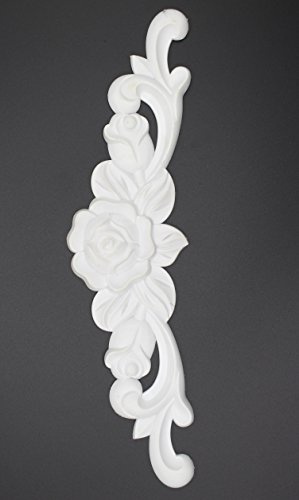 Ornament für Stuckleisten Deckenleisten Kunststoff unlackiert, weiß - Moderne Ornamente in verschiedenen Motiven (Style 9, 30x7x1cm)