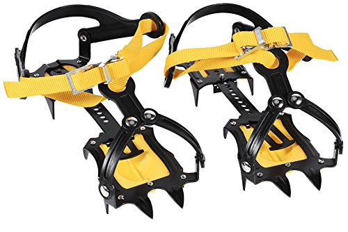 Ice Crampons, Anti-slip Grippers, Wrench Included, Package Bag, for Climbing, Hiking, Hunting, Extreme Sport, Climbers, Hikers, Hunters, Adventurers