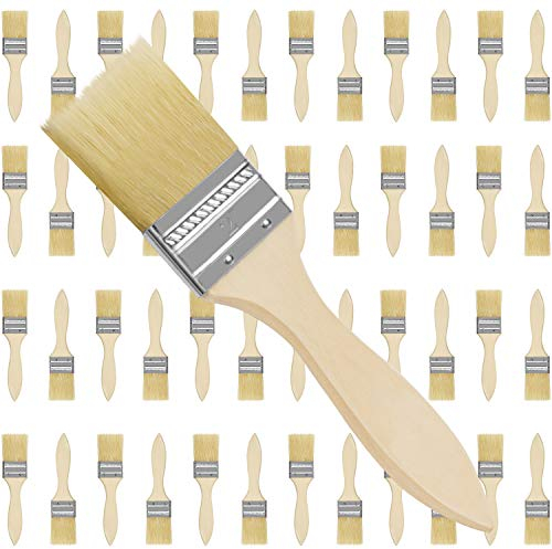 Kurtzy Pinselset 5,08 cm (48 STK) – Profi Malerpinsel Set Holz Pinsel, Pinsel Set für Farbe, Lack, Beizen, Klebstoff - Pinselset Maler, Lasurpinsel Set, Lackpinsel Set für Malerbedarf, Streichen, DIY