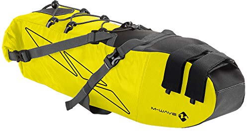M-WAVE Unisex – Erwachsene Rough Ride Saddle L Fahrrad Satteltasche neongelb, ca. 53x13x15 cm