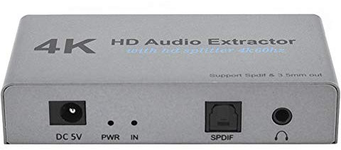 HDMI Audio Extractor Converter 4k HDMI Extractor High‑Definition with 1 Points 2 Converter USB Port Computer Supplies