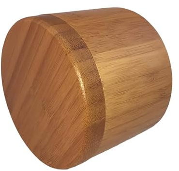 BSTCAR Tarros de especias de madera, soporte para especias, sal y azúcar, recipiente con tapa de bambú, accesorios de cocina