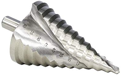Holzbearbeitungsschrittbohrer. HSS 4-32mm 6-60mm Stufenbohrer Spiral Groove Pagoda Drill Dreieck Griff Meißel Gestufte Kegel Power Tool Drill (Color : 1pc 6 60mm)