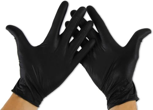 KMINA Einweghandschuhe Größe XL (1000 Handschuhe, 10 Kartons à 100 Stück) Nitrilhandschuhe, Schwarze, Puderfreie & Latexfreie