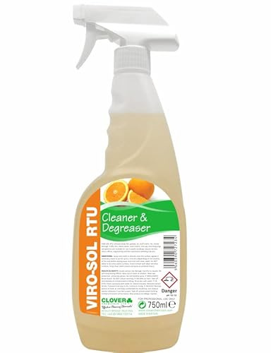 750ml Viro-Sol Clover Citrus Based Orange Multi-Purpose Cleaner - Removes Body Fats, Grease, Food Oil, Scuff Marks, Ink, Dirt, Smoke Damage & More