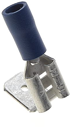 Sezionatore Multiplo Con Terminale A Crimpare Da 6,35 Mm, Confezione Da 100-15A, Blu, Connettori A Forcella Termorestringenti, Doppio Sgancio Rapido, Giunzione A Cavallotto Semiisolata
