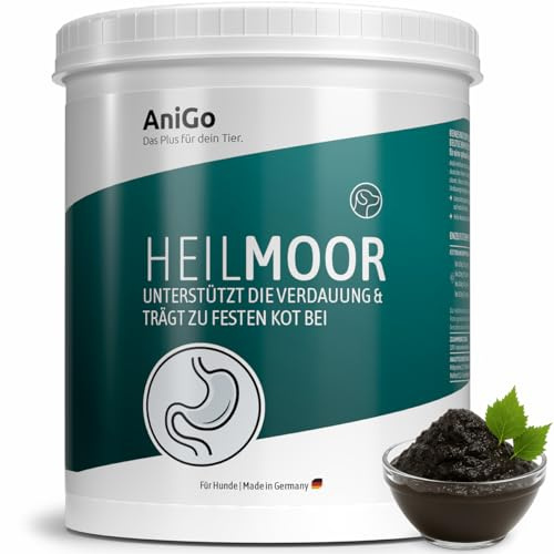 AniGo Heilmoor für Hunde 1,3kg – Verbessert die Kotbeschaffenheit, Optimale Verdauung, Immunsystem, Magen-Darm-Aktivität, Appetit Anregung I Natürliche Heilerde Moor für Hund