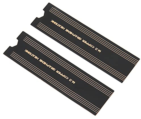 Dissipateur Thermique en Cuivre 2PCS Recouvert de Graphène, Dissipateur Thermique à Refroidissement Rapide en Cuivre pour PC Portable SSD M.2, Dissipateur Thermique en Graphène