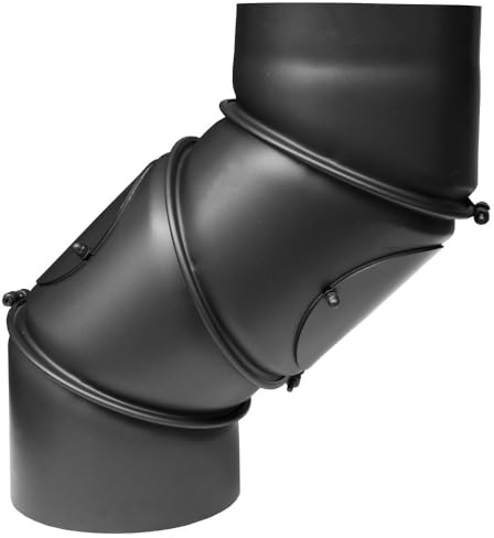 Tubo per stufa/tubo fumo, diametro Ø 120 mm, elementi di lunghezza/archi, diversi modelli (arco multiplo con revisione Ø 120 mm)