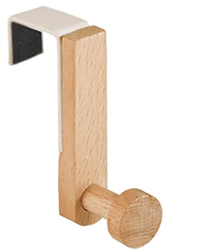 YIKANGHENG Gancho de acero y madera, gancho resistente de 3 pulgadas de largo para colgar sombrero, paño, bolsa, toalla, ampliamente utilizado en armario, armario, cajón (1 unidad)