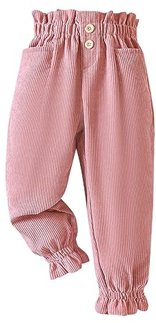 Pantalon Velours Côtelé Enfant Fille Hiver Chaud 1-9 Ans Pantalon Polaire Femme Taille Elastique Chic Ample Pas Cher Pantalon Femme Habillé Stylé Jogging Casual Sport