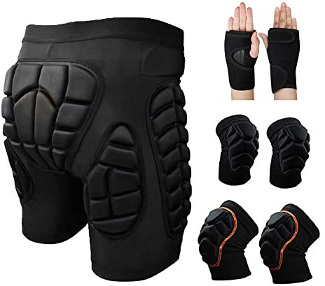 GAOSHI Skiing Protective Gear Elbow And Knee Pads, Ski Snowboard Hip Butt Pad Protection With Adjustable Straps Quick (Color : C2, Size : L)