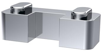 Balterley Shower Screen Support Foot, Rectangular Glass Shower Screen Support Foot, Floor Bracket for Wetroom Screens, Bracket Supports for Wet Room Glass Showers - 24 x 9 x 10mm (Chrome)