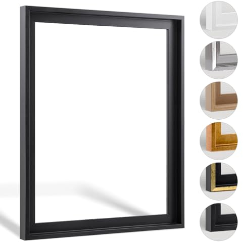 Haak Schattenfugenrahmen Levi in Schwarz (matt) 20 X 50 cm für Keilrahmenbilder und Leinwände