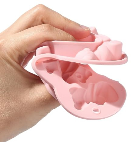 KitBeads Lot de 2 moules en silicone faits à la main en forme d'ours en forme d'ours en forme d'ours en gélatine pour la fabrication de savon et de gâteaux Rose