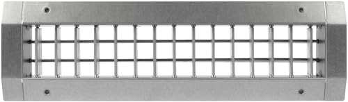 Repa Market Rejilla de escape de aire de 33 x 7,6 cm para conductos redondos – 2 lamas ajustables – Cubierta de ventilación de suministro de aire galvanizada – Conducto de canal de superficie redonda
