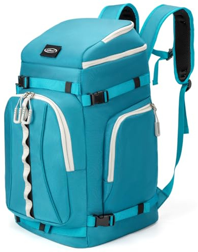 Lunidry Ski Boot Bag, 65L Waterproof Ski Bag & Snowboard Boot Bag, Travel Backpack for Skis Snowboard Helmet Goggles & Accessories