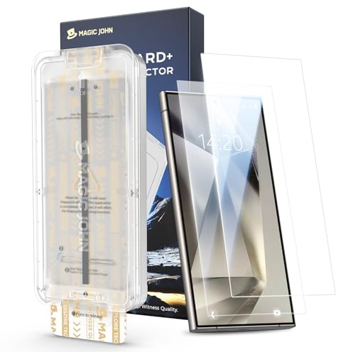 MAGIC JOHN für Samsung Galaxy S24 Ultra für Upgrade Bildschirmschutz (6,8 Zoll), mit einfachem Einfache Installation, HD Klar, Befestigungswerkzeug, Hüllenfreundlich, 2 Stück