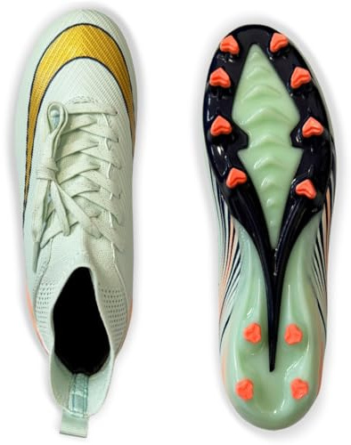 IFIKK Chaussures de Football Enfant Crampons Professionnel Spike Chaussure de Foot Homme Antidérapant Entrainement Chaussures de Sport pour Garçon High Top Football Boots