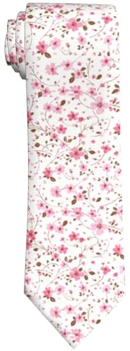 BHHJKK Cravate florale amusante pour homme - Cadeau de mariage et de fête, Fleurs de cerisier roses., taille unique