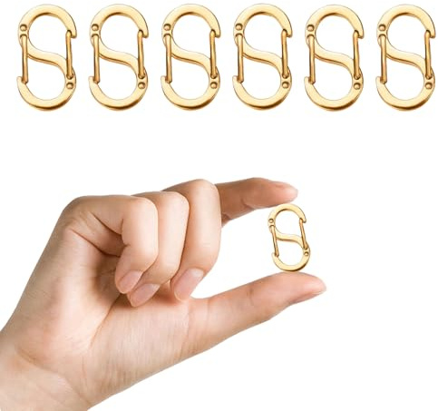6 Stück Mini Karabiner,Kettenverschluss Edelstahl für Schmuck,Armband Verschluss,Kleine Karabinerhaken für Armband und Halskette,Mini Karabiner als Armbandverschluss,und Verbinder für DIY-Schmuck