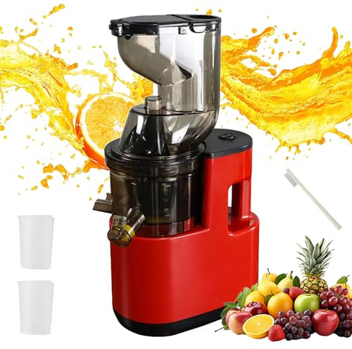 Presse-agrumes Électrique 500 Ml, Presse-agrumes Portable Sans Fil 500 W avec Technologie Efficace de Séparation de la Pulpe, Rendement de Jus Élevé de 90% Et Plus,orange À Faible red