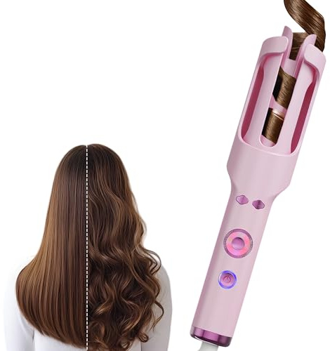 Hair Curler Automatic Rotating, Beach Waver Hair Curler for Long Hair, Even Heat conduction&Cool Air Mode Protect Hair from Damage,300M Ionic, T-Gloss Coating, Anti-Scald Tangle-Free Dual Voltage 30mm