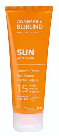 ANNEMARIE BÖRLIND SUN ANTI-AGING Sonnen-Creme LSF15 75 ml | Mittlerer Sonnenschutz, UVA-/UVB-Filter, Anti-Aging Sonnencreme, Spendet Intensiv Feuchtigkeit, Kälteschutz Im Winter
