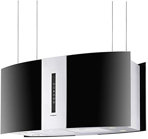 Oranier Mendo Isola 90 E - 8732 11 Campana isla 90 cm, acero inoxidable/negro
