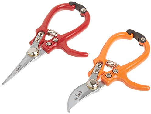 2 - pack Q-yard Pruning Shear, Mini- Extra Sharp Garden Hand Pruners, Easier Cutting, Comfortable Ergonomic, Less Effort - Gardening Scissors for Men & Women