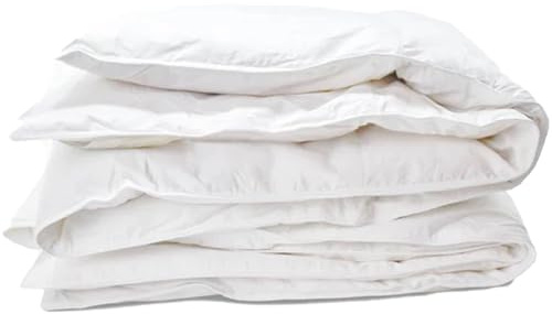 Lancashire Bedding 13.5 Tog Goose Feather & Down Winter Duvet Quilt - Double Bed Size - 85% Feather, 15% Down, 250 TC, Cotton Cambric Cover, Cassette Construction, Anti-Allergenic