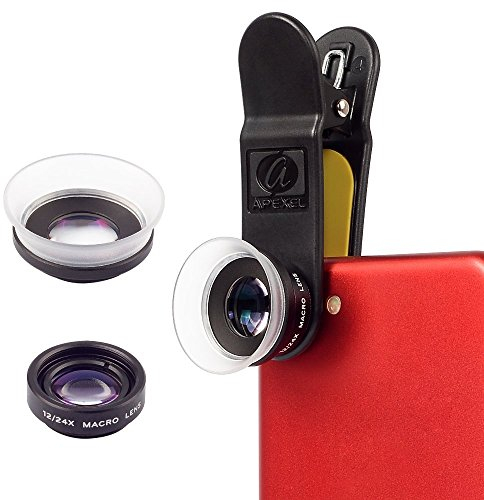 Apexel Macro Lens- 2 en 1 12x & 24x Mobile Camera Lens pour Iphone Samsung HTC Xiaomi Android Smartphones