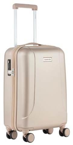 CarryOn Skyhopper Hartschalen Handgepäck Koffer 55x35x20cm - Leichter Kabinentrolley TSA, Doppelrollen (Gold, Kleine)