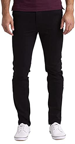 westAce New Mens Stretch Skinny Slim Fit Flex Jeans Pant Stretchable Denim 98% Cotton & 2% Stretch Trouser Black Indigo Blue 28-40 Waist (Waist 34 x Length 30 (34S), Black)