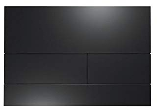 TECE Square II 9240833 Toilet Actuator Plate Matte Black Dual Flow Control Top and Front