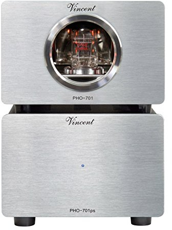Vincent PHO-701, High-End Röhren-Phono-Vorverstärker, externes Netzteil, USB-Ausgang zum Digitalisieren von Vinyl-Platten, für MM und MC-Abtastsysteme, Silber