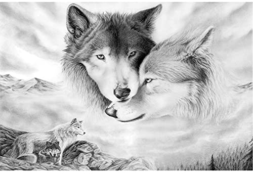 WACYDSD Puzzle 1000 Teile 3D Puzzle DIY Tiere Wolf Moderne Bild Home Decor Für Wohnzimmer