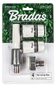 Bradas 4-teiliges Sprühset Düse für 1/2 Schlauch Schnellkupplung White LINE WL-5500-12K 1787